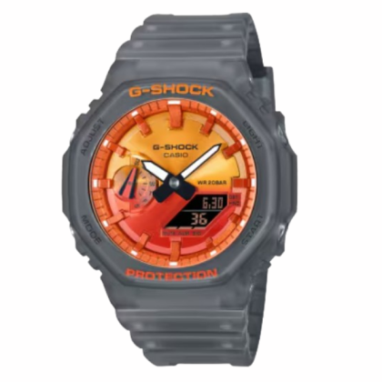 Casio G-Shock Flame Inside GA-2100FLS-8A4DR Grey Resin Band Men Sport Watch